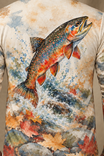 Performance Fishing Long Sleeve - Watercolor Brookie Run - ULS385V image 4
