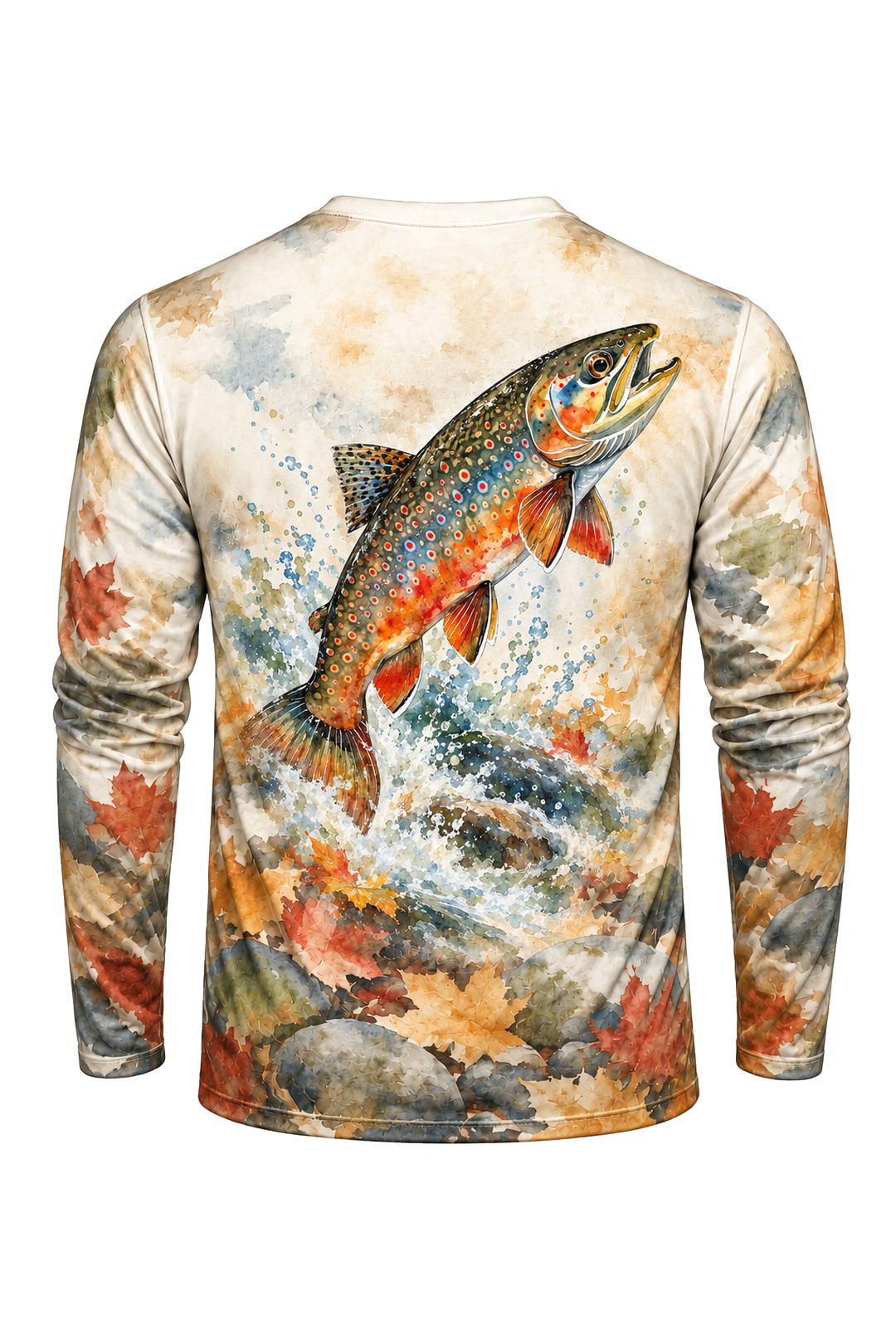 Performance Fishing Long Sleeve - Watercolor Brookie Run - ULS385V image 5