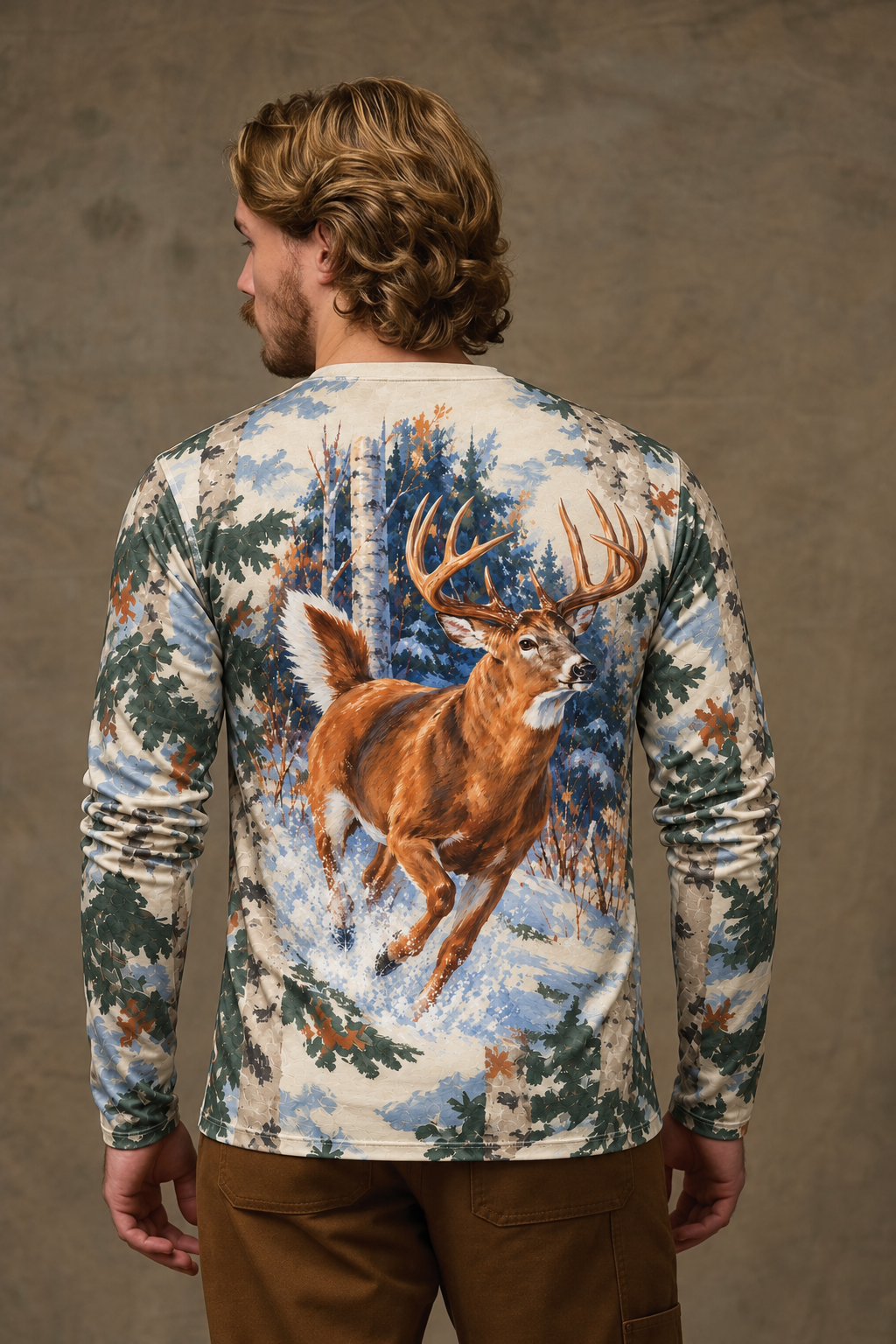 Performance Hunting Long Sleeve - 1930s Cover Whitetail - ULS386V image 2