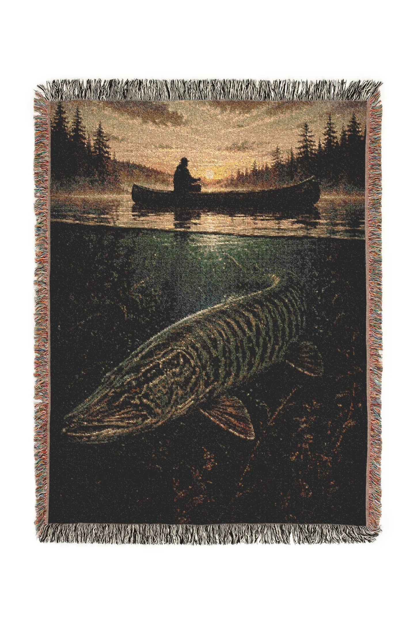 Faded Lure Woven Lodge Throw Blanket