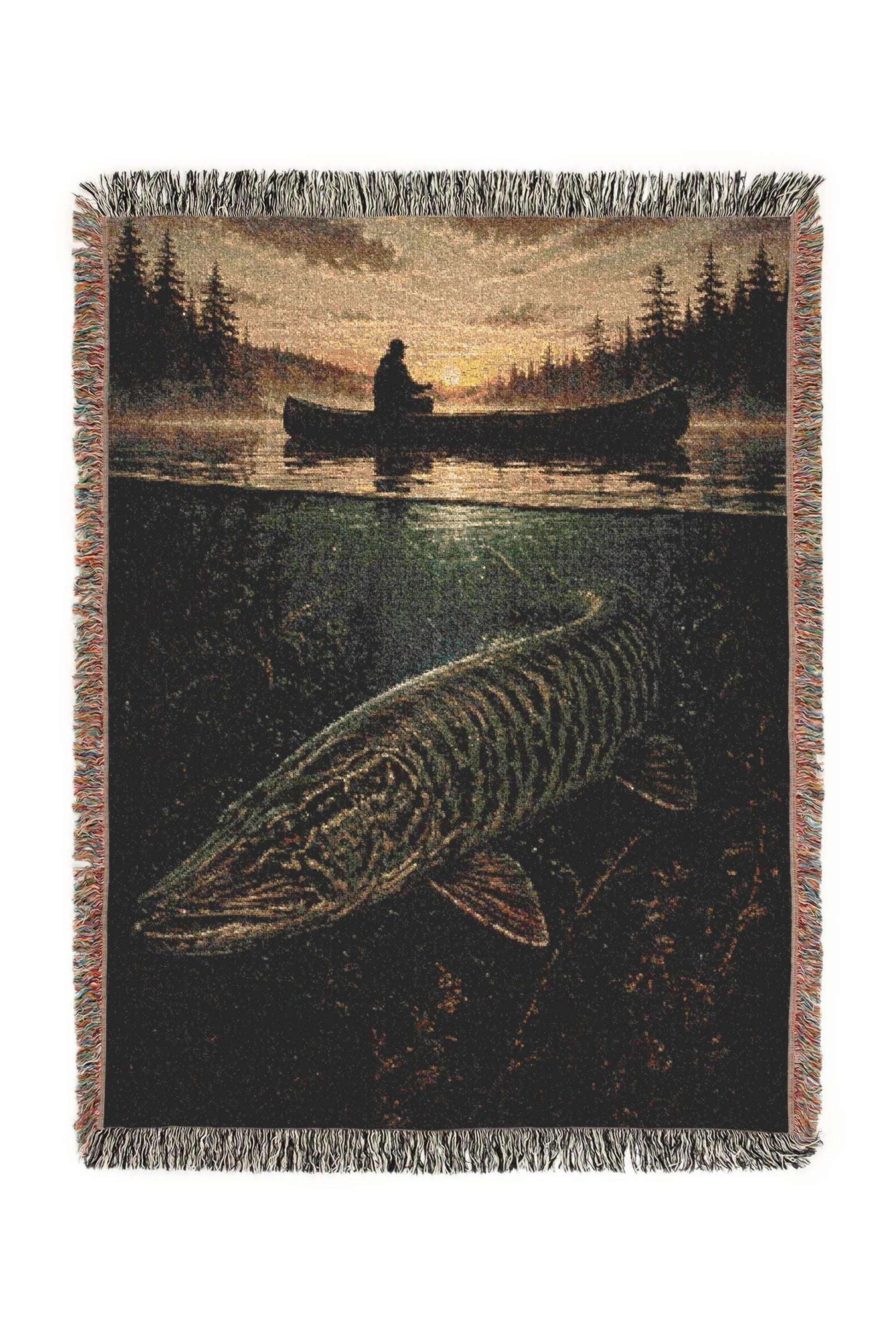 Faded Lure Woven Lodge Throw Blanket