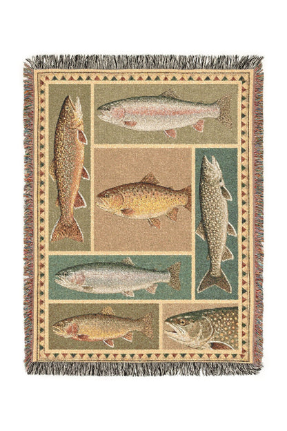 Dusky Stream Woven Lodge Throw Blanket