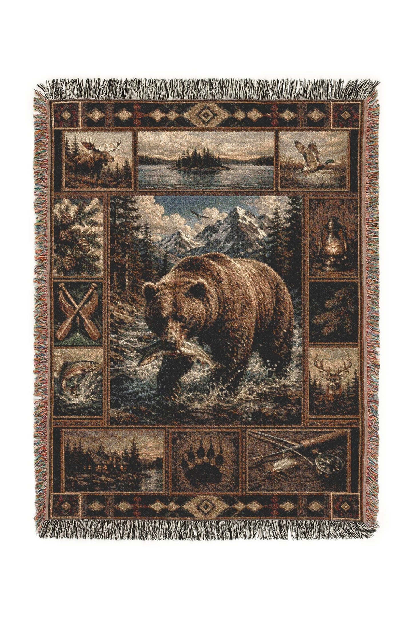 Misty River Woven Lodge Throw Blanket