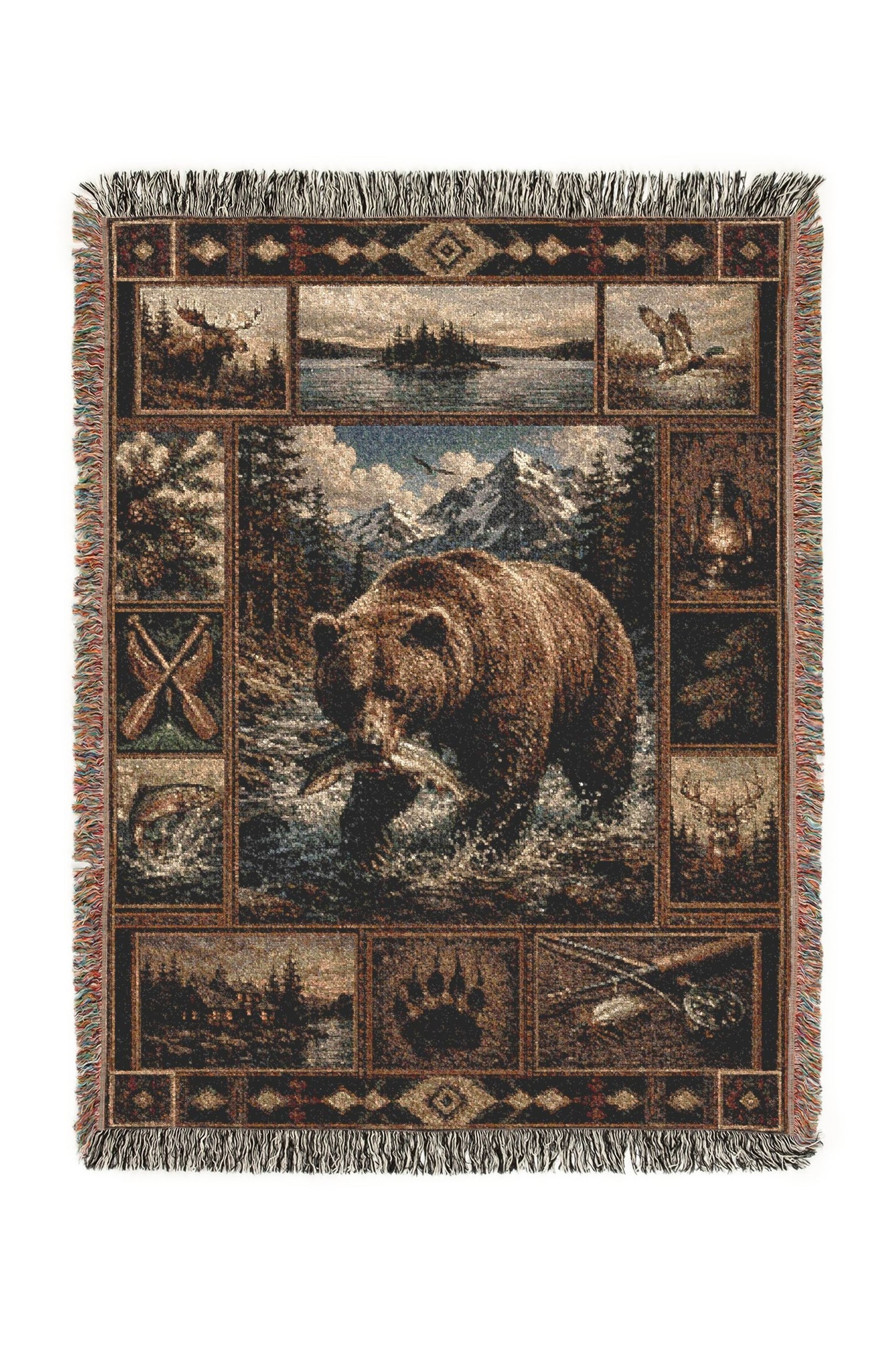 Misty River Woven Lodge Throw Blanket