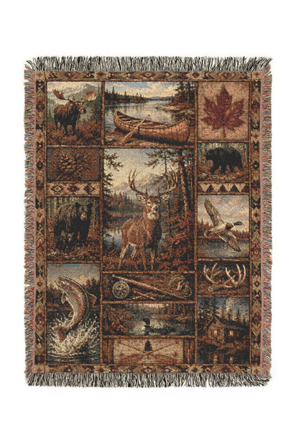 Pine Hook Woven Lodge Throw Blanket