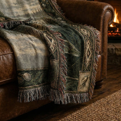 Reed Bed Pike Woven Lodge Throw Blanket