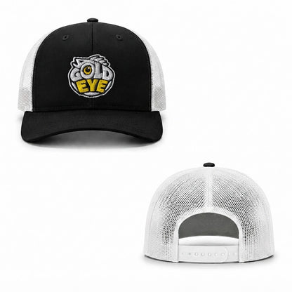 Gold Eye Trucker Cap - black white