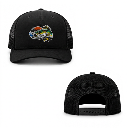 Sunset Walleye Trucker Cap - black