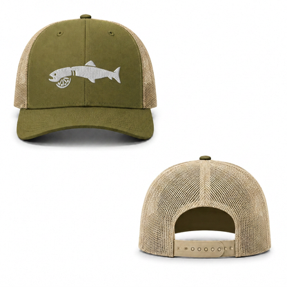 Trout Fly Trucker Cap - moss khaki