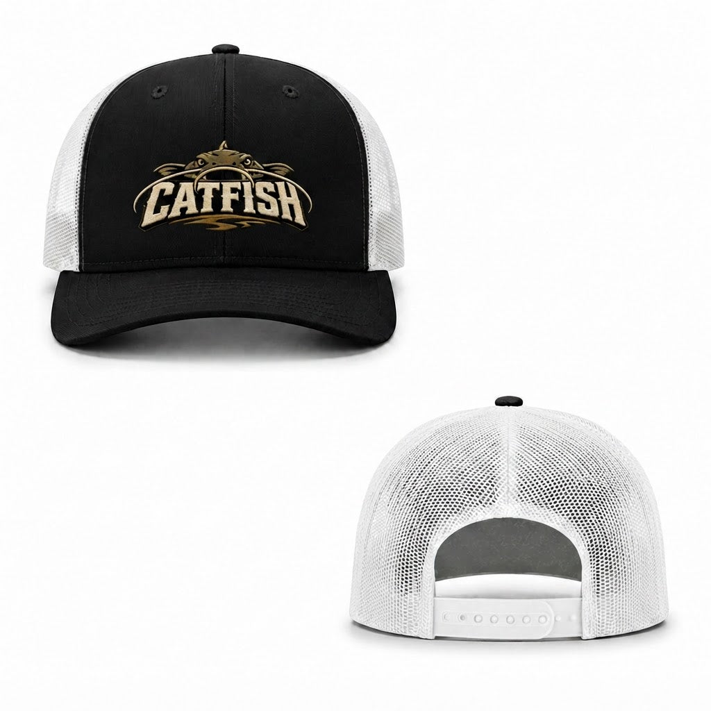 Mudwater Catfish Trucker Cap - black white