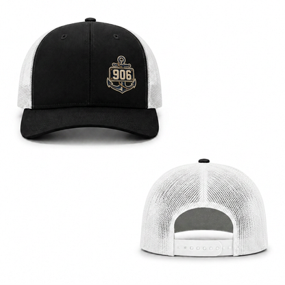 906 Anchor Trucker Cap - black white