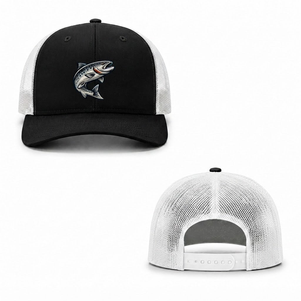 Trout Rise Trucker Cap - black white