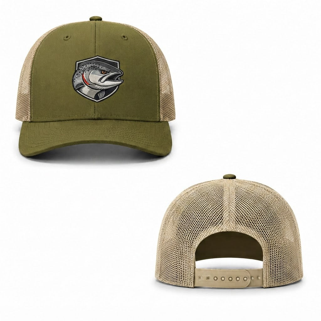 Trout Shield Trucker Cap - moss khaki
