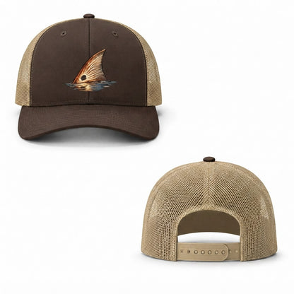 Redfish Tail Trucker Cap - brown khaki