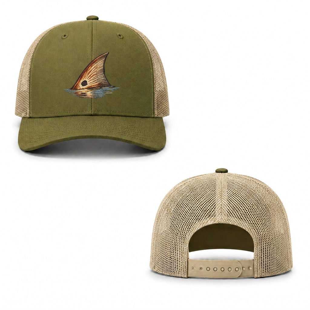 Redfish Tail Trucker Cap - moss khaki