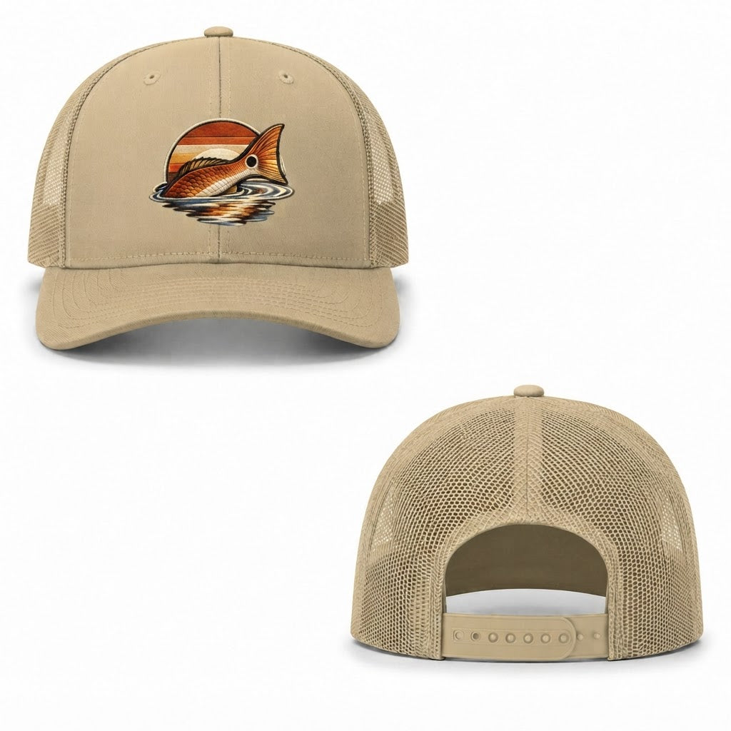 Sunset Redfish Trucker Cap - khaki
