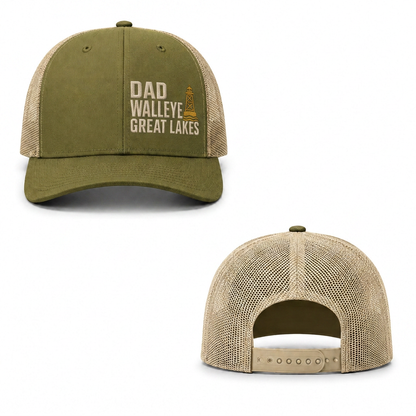 Walleye Dad Trucker Cap - moss khaki
