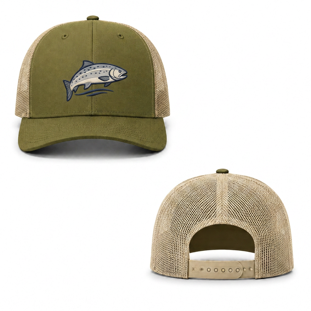 Trout Stream Trucker Cap - moss khaki