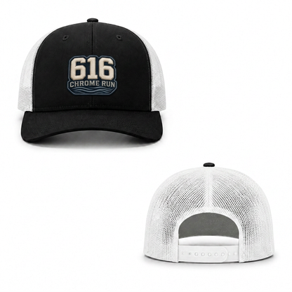 Chrome Run Trucker Cap - black white