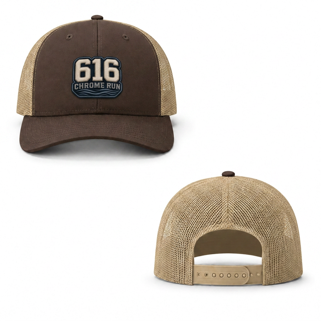 Chrome Run Trucker Cap - brown khaki