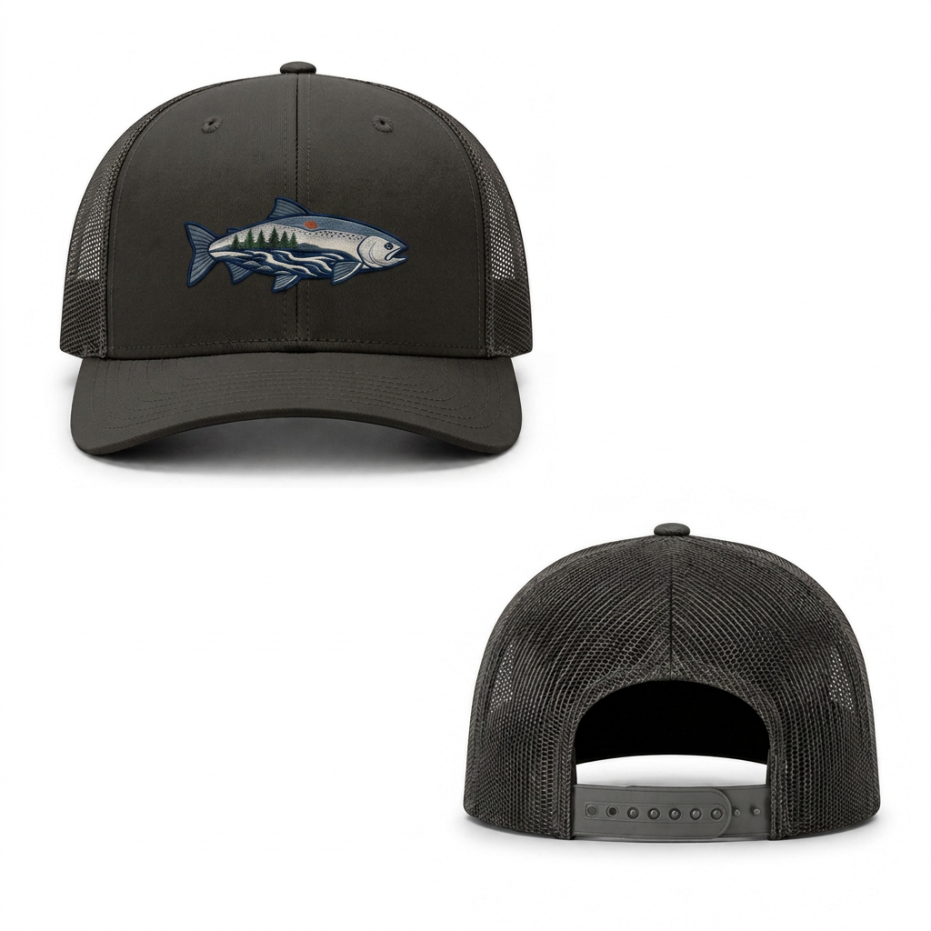 River Trout Trucker Cap - black