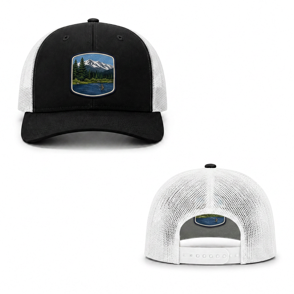 River Camp Trucker Cap - black white