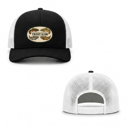 Trout Slam Trucker Cap - black white