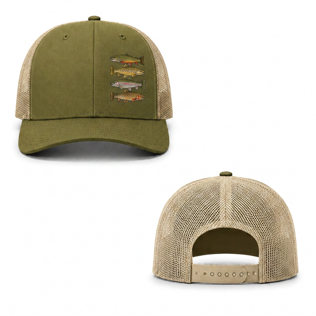 Trout Stack Trucker Cap - moss khaki