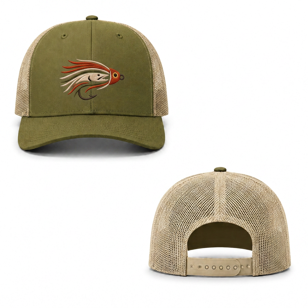 Muskie Bucktail Trucker Cap - moss khaki