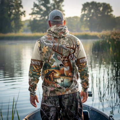 Lakeside Buck Retreat Personalized Zip Hoodie
