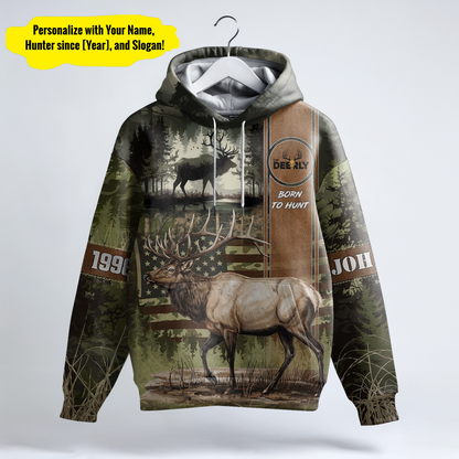 Elk Pursuit Personalized Hunting Hoodie