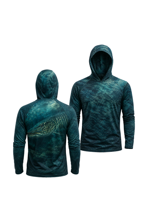 AirLite Fishing Sun Hoodie - Abyssal Musky Lurker - MHL28 image 1