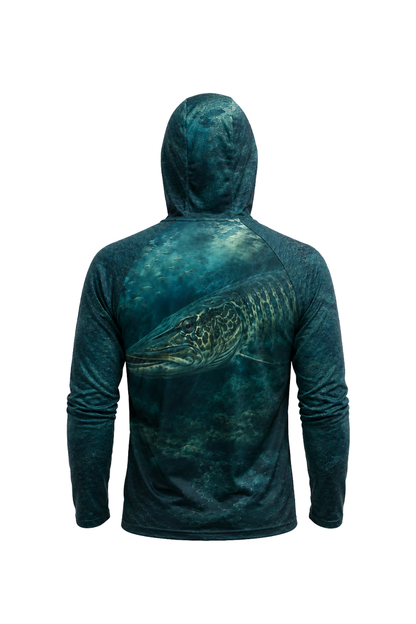 AirLite Fishing Sun Hoodie - Abyssal Musky Lurker - MHL28 image 4