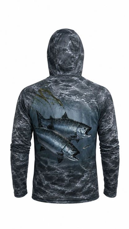 AirLite Fishing Sun Hoodie - Dusk Lake Salmon - MHL30 image 1