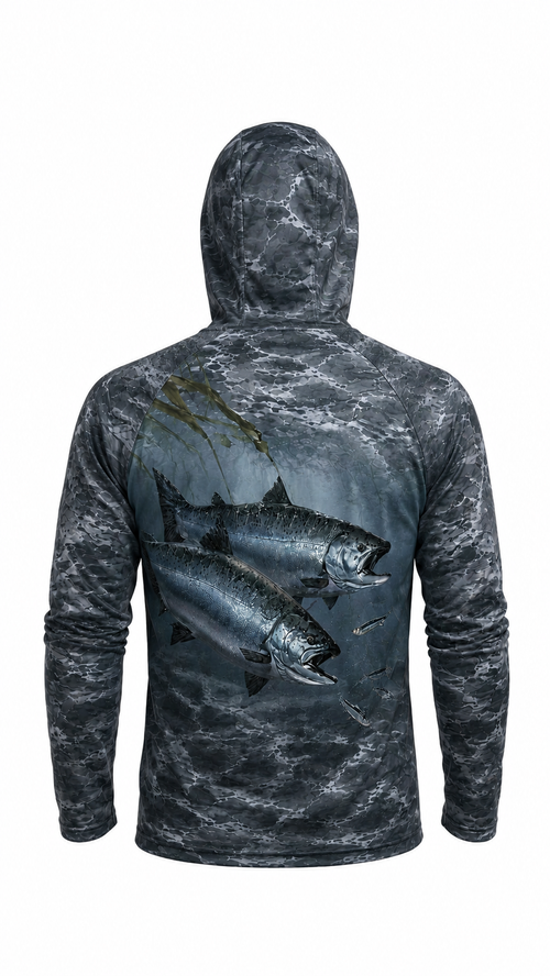 AirLite Fishing Sun Hoodie - Dusk Lake Salmon - MHL30 image 1