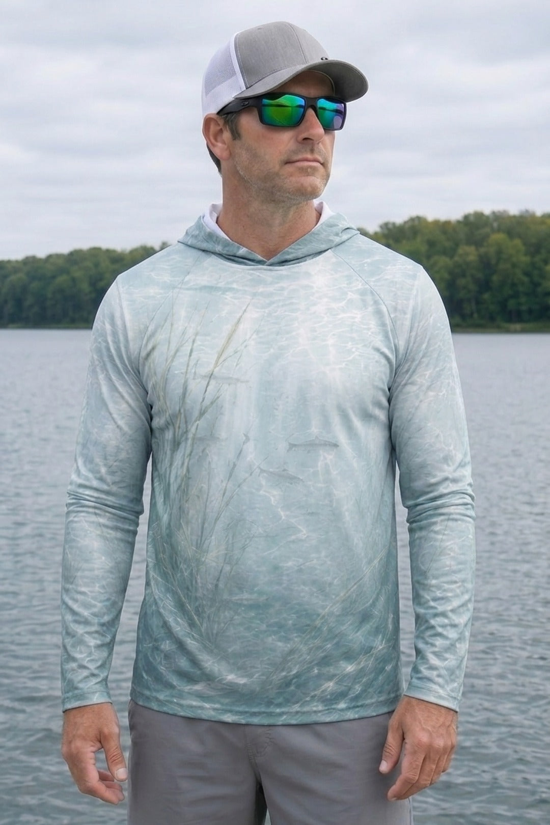 AirLite Fishing Sun Hoodie - Ghost Bay Musky - MHL011 lifestyle opposite side