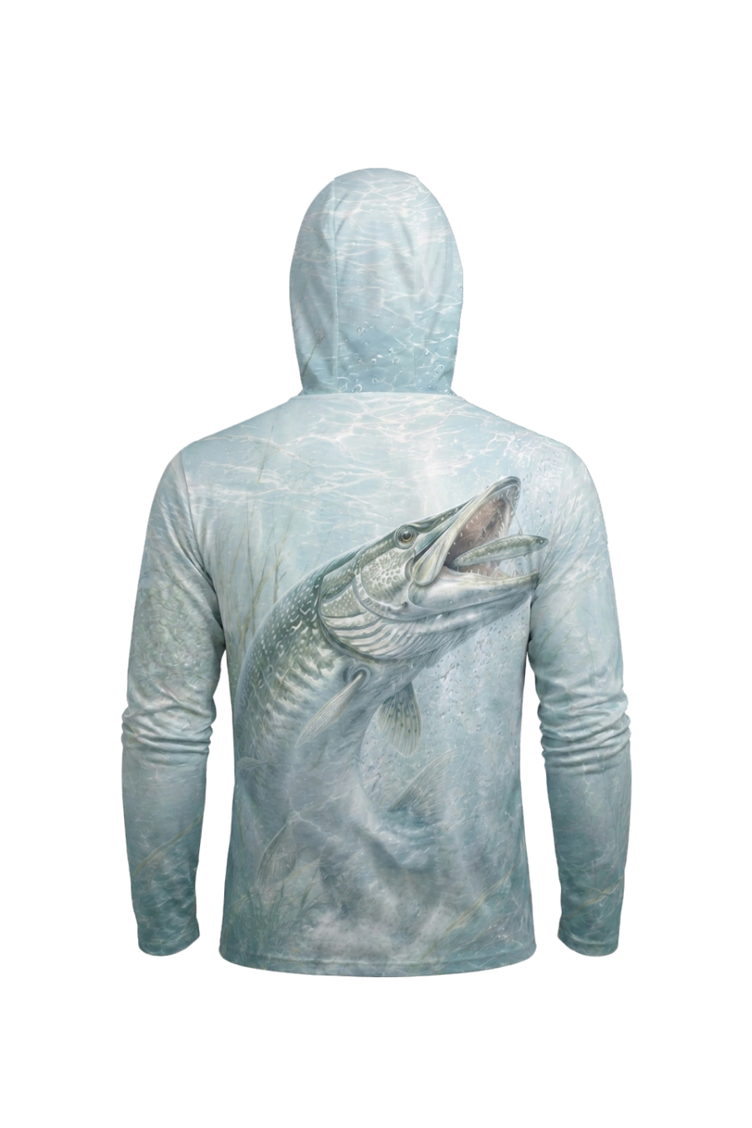 AirLite Fishing Sun Hoodie - Ghost Bay Musky - MHL011 mockup artwork side