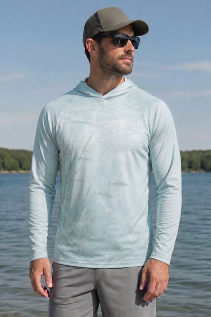 AirLite Fishing Sun Hoodie - Ghost Bay Musky - MHL024 lifestyle opposite side
