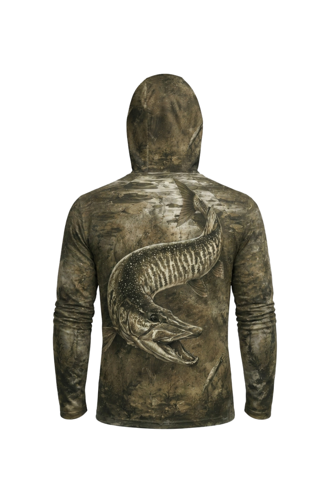 AirLite Fishing Sun Hoodie - Ghost Reed Musky - MHL013 mockup artwork side