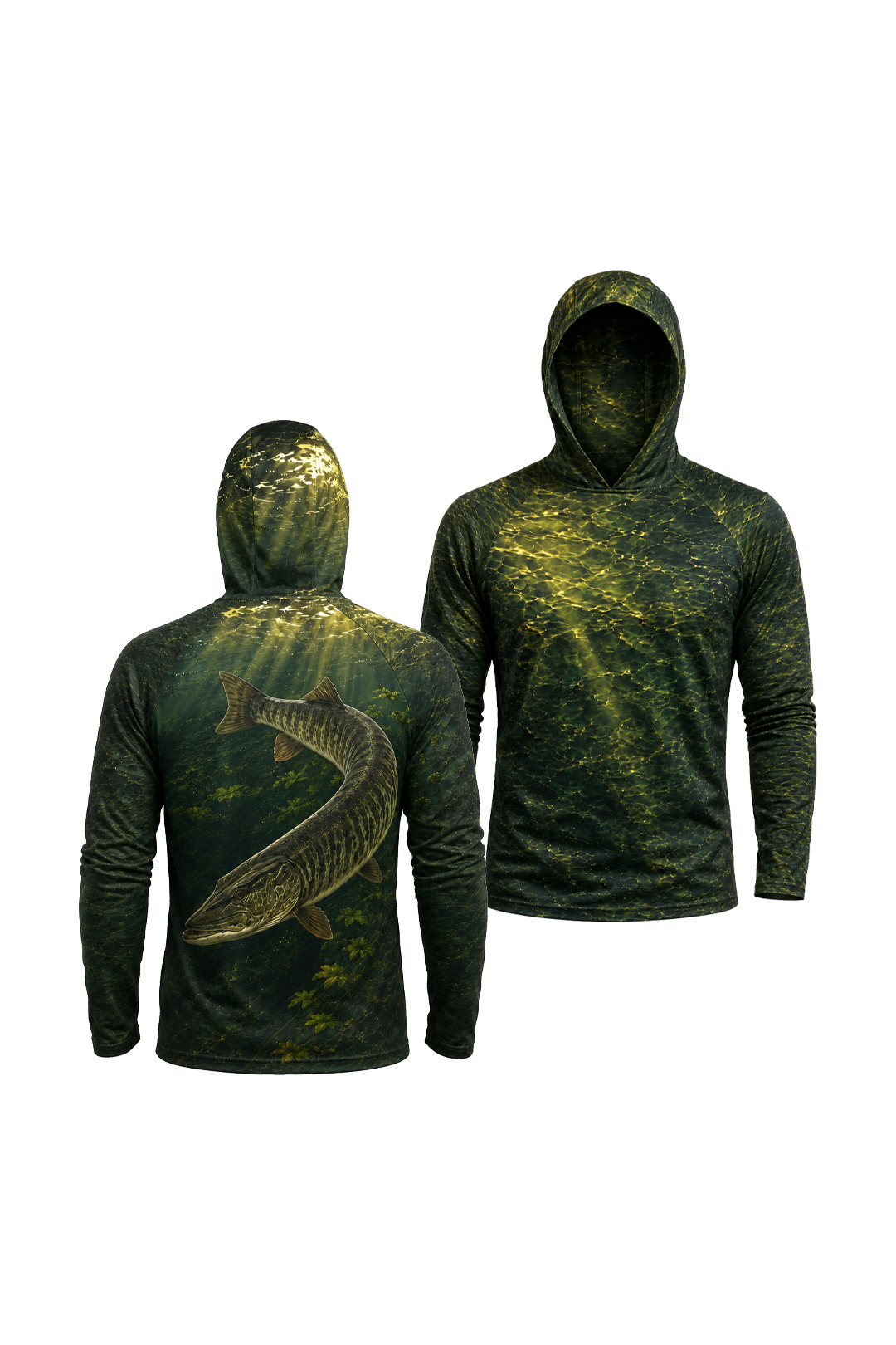 AirLite Fishing Sun Hoodie - Green Weed Musky - MHL25 image 1