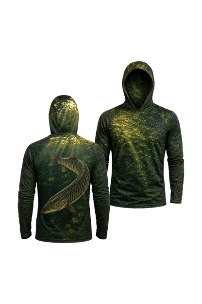 AirLite Fishing Sun Hoodie - Green Weed Musky - MHL25 image 1