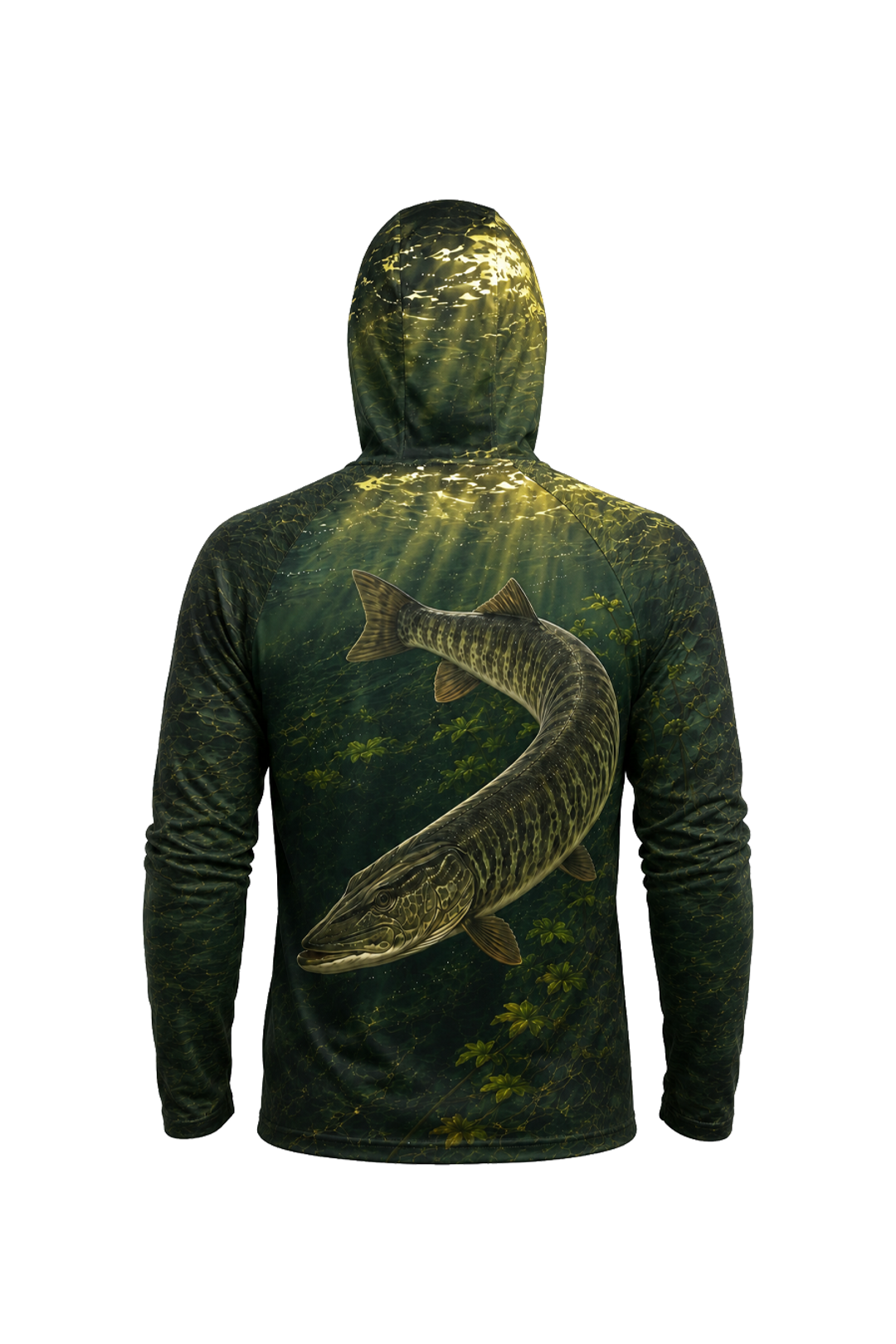 AirLite Fishing Sun Hoodie - Green Weed Musky - MHL25 image 4