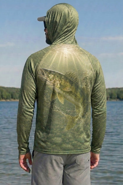 AirLite Fishing Sun Hoodie - Greenback Walleye - MHL017 lifestyle artwork side