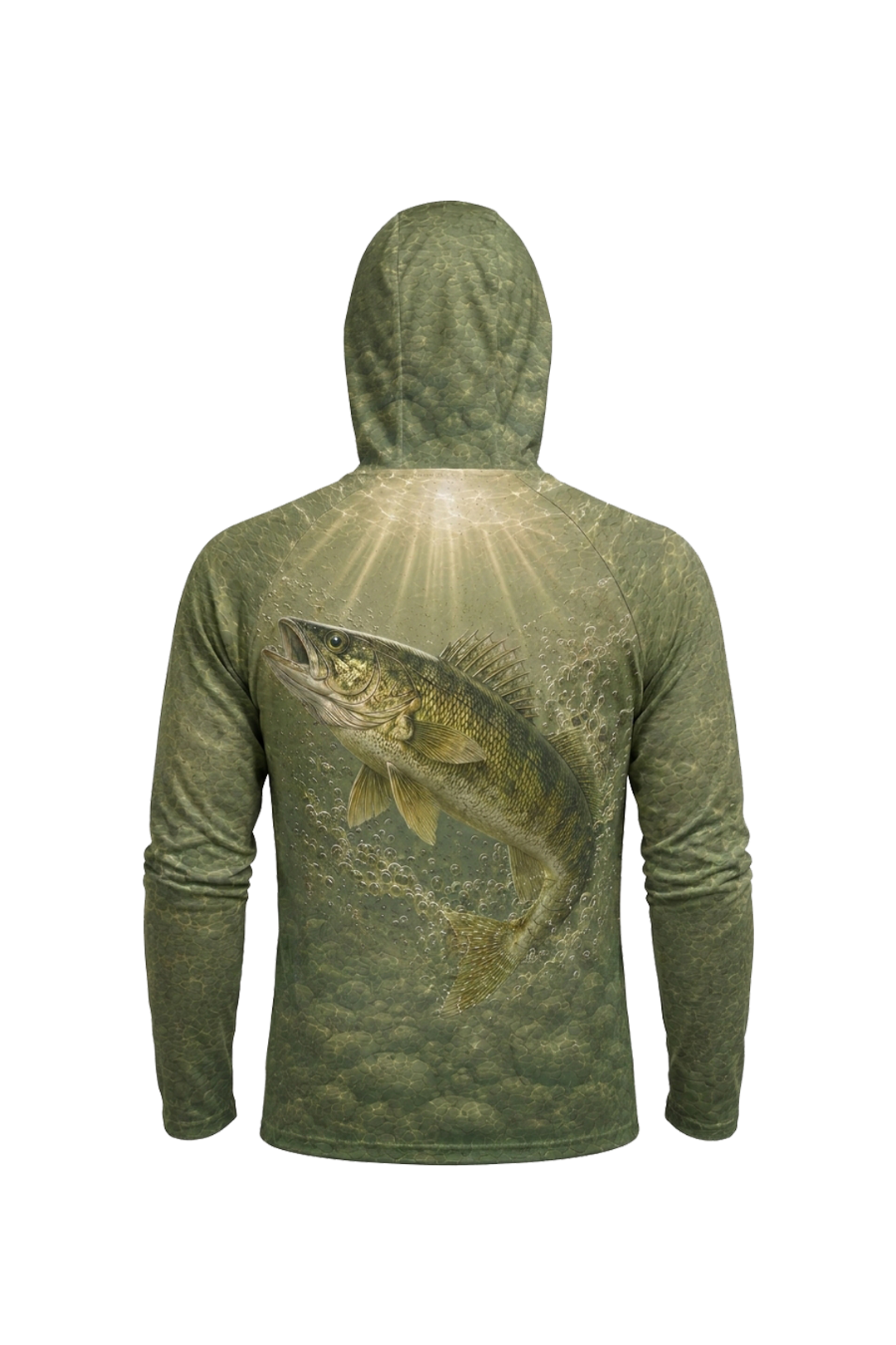 AirLite Fishing Sun Hoodie - Greenback Walleye - MHL017 mockup artwork side