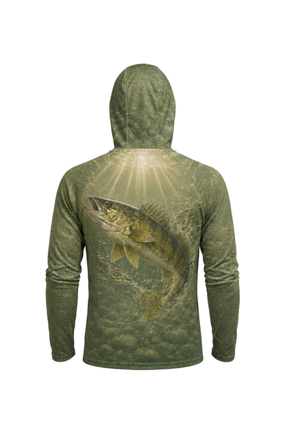AirLite Fishing Sun Hoodie - Greenback Walleye - MHL017 mockup artwork side