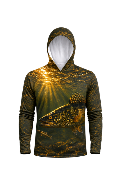 AirLite Fishing Sun Hoodie - Hardrock Walleye Hunt - MHL006 mockup artwork side