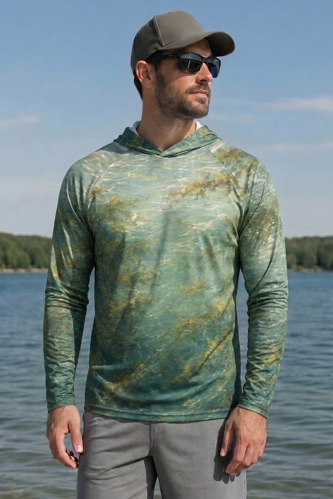AirLite Fishing Sun Hoodie - Mahi mahi Gold Rush - MHL015 lifestyle opposite side