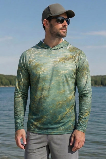 AirLite Fishing Sun Hoodie - Mahi mahi Gold Rush - MHL015 lifestyle opposite side