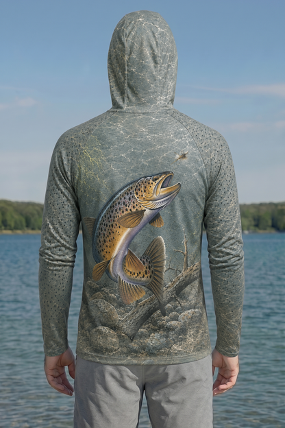 AirLite Fishing Sun Hoodie - Ozark Current Crown Brown - MHL27 image 2