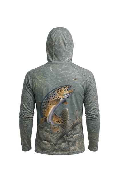 AirLite Fishing Sun Hoodie - Ozark Current Crown Brown - MHL27 image 4